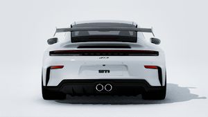 Exterior view of 911 GT3 showing the rear of the car