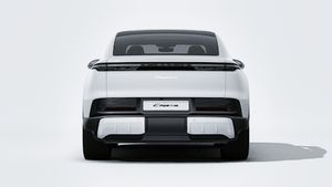 Exterior view of Cayenne S Coupé Electric showing the rear of the car