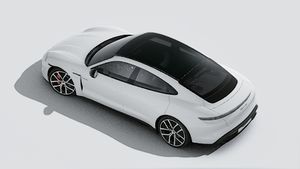 Exterior view of Taycan 4S Black Edition seen from above