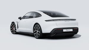Exterior view of Taycan 4S Black Edition showing the back and left side of the car
