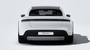 Exterior view of Taycan 4 Cross Turismo showing the rear of the car