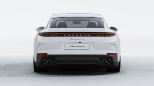 Exterior view of Panamera 4S E-Hybrid showing the rear of the car