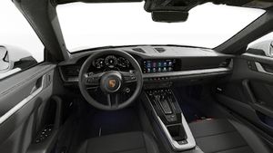 Interior view showing the steering wheel and dashboard of 911 Carrera S Cabriolet