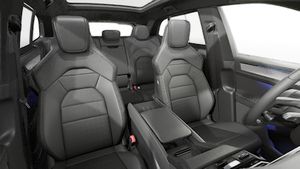 Interior view showing the front seats of Cayenne Electric