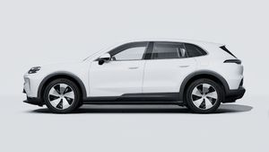Exterior view of Cayenne Electric showing the left side of the car