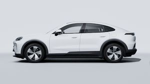 Exterior view of Cayenne Coupé Electric showing the left side of the car