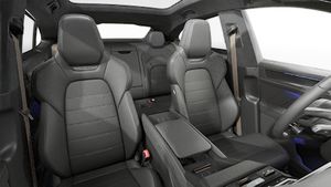 Interior view showing the front seats of Cayenne Turbo Coupé Electric