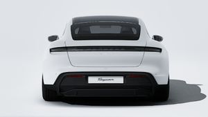 Exterior view of Taycan 4S showing the rear of the car