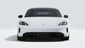 Exterior view of Taycan Black Edition showing the front of the car