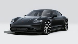 Exterior view of Taycan 4 Black Edition showing the front and left side of the car