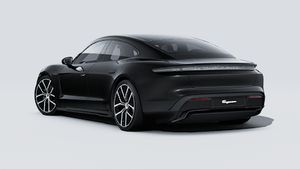 Exterior view of Taycan 4 Black Edition showing the back and left side of the car