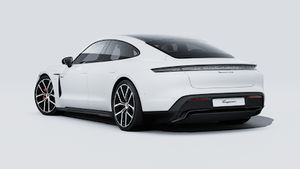 Exterior view of Taycan 4S Black Edition showing the back and left side of the car