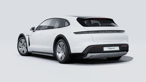 Exterior view of Taycan 4 Cross Turismo showing the back and left side of the car