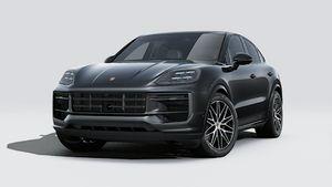 Exterior view of Cayenne Coupé Black Edition showing the front and left side of the car