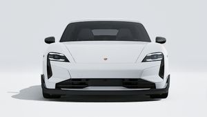 Exterior view of Taycan Turbo GT showing the front of the car