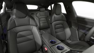 Interior view showing the front seats of Taycan 4S Cross Turismo
